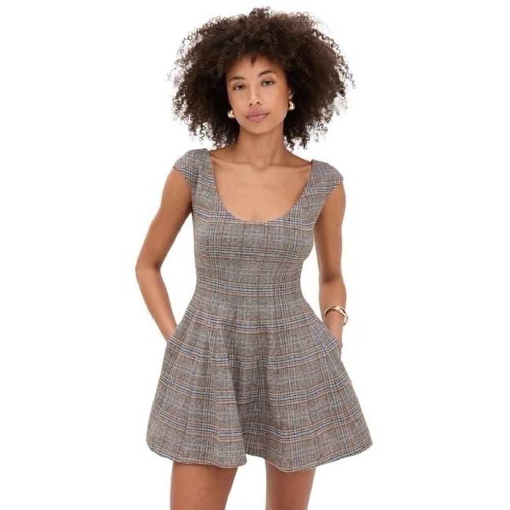 NWT Danielle Guizio Leila Mini Dress Tartan Plaid Style No. 100812015